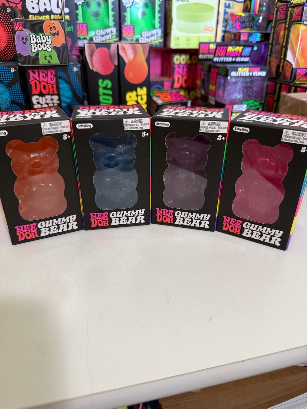 NeeDoh Gummy Bear FULL SET - Pink, Purple, Blue, Orange